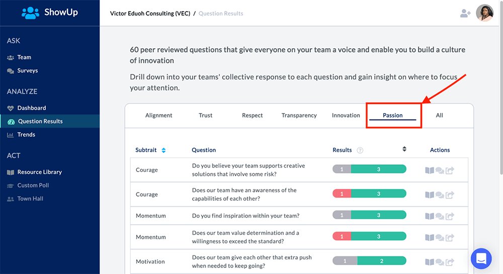 ShowUp's Passion Questions